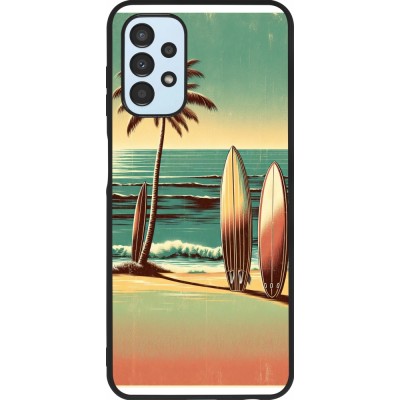Coque Samsung Galaxy A13 5G - Silicone rigide noir Surf Paradise