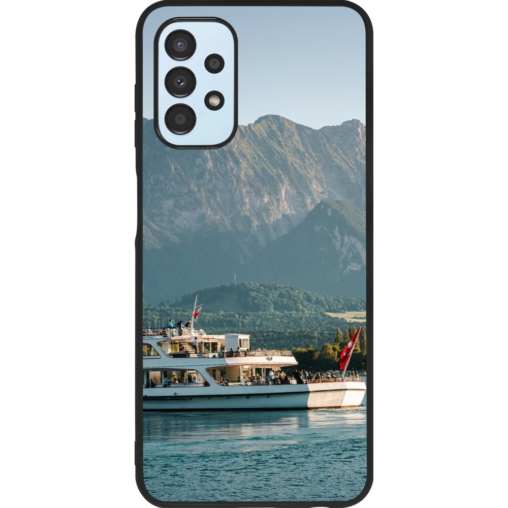 Samsung Galaxy A13 5G Case Hülle - Silikon schwarz  Nationalfeiertag Schweiz Bateau Leman