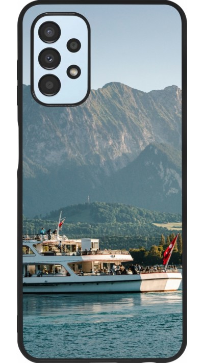 Samsung Galaxy A13 5G Case Hülle - Silikon schwarz  Nationalfeiertag Schweiz Bateau Leman