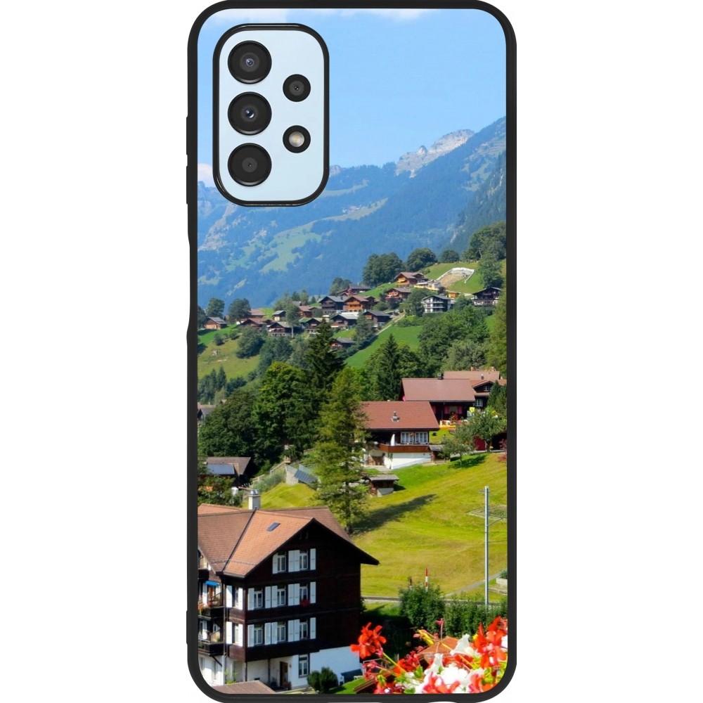 Samsung Galaxy A13 5G Case Hülle - Silikon schwarz  Nationalfeiertag Schweiz Landschaft