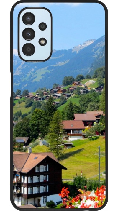Samsung Galaxy A13 5G Case Hülle - Silikon schwarz  Nationalfeiertag Schweiz Landschaft