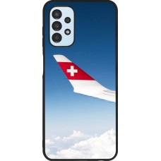 Coque Samsung Galaxy A13 5G - Silicone rigide noir Fête Nationale Suisse Sky Swiss Flag