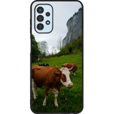 Coque Samsung Galaxy A13 5G - Silicone rigide noir Fête Nationale Suisse Vaches