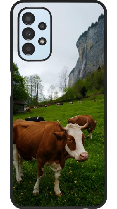 Samsung Galaxy A13 5G Case Hülle - Silikon schwarz  Nationalfeiertag Schweiz Kühe