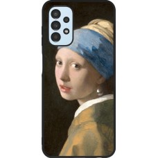 Coque Samsung Galaxy A13 5G - Silicone rigide noir Tableau art - La Jeune fille à la perle - Johannes Vermeer