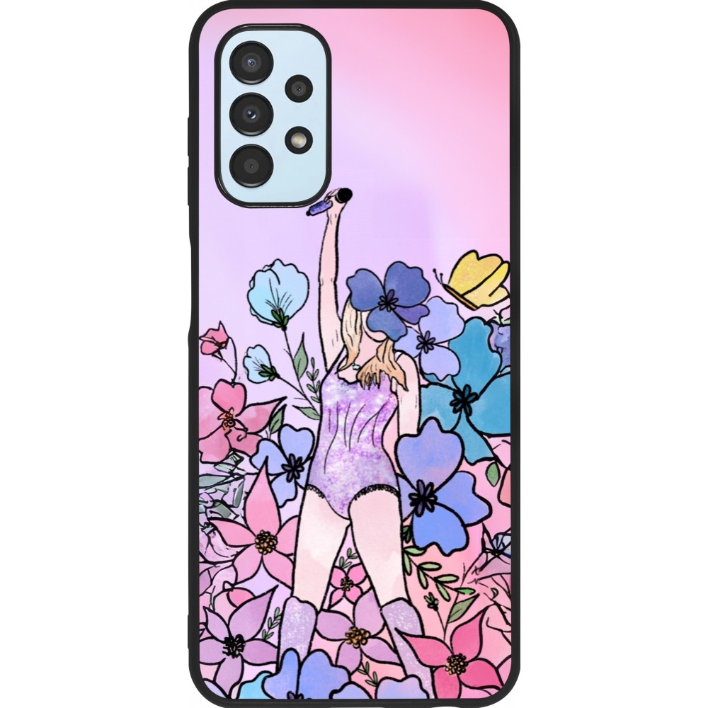 Coque Samsung Galaxy A13 5G - Silicone rigide noir Taylor Swift Sketch - Pink