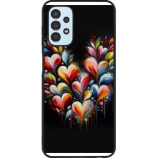 Coque Samsung Galaxy A13 5G - Silicone rigide noir Valentine 2024 Coeur Noir Abstrait