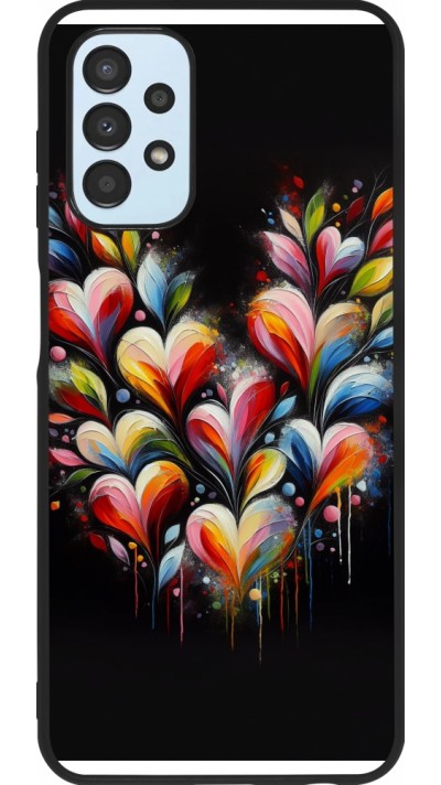 Samsung Galaxy A13 5G Case Hülle - Silikon schwarz Valentin 2024 Schwarzes Herz Abstrakt