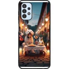 Coque Samsung Galaxy A13 5G - Silicone rigide noir Valentine 2024 Dog & Cat Candlelight