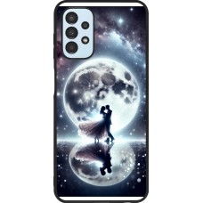 Coque Samsung Galaxy A13 5G - Silicone rigide noir Valentine 2024 Love under the moon