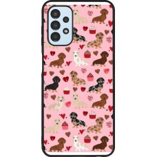 Coque Samsung Galaxy A13 5G - Silicone rigide noir Valentine 2024 puppy love