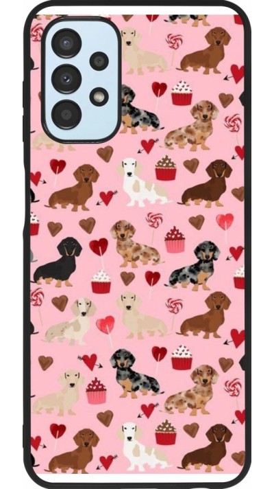 Coque Samsung Galaxy A13 5G - Silicone rigide noir Valentine 2024 puppy love