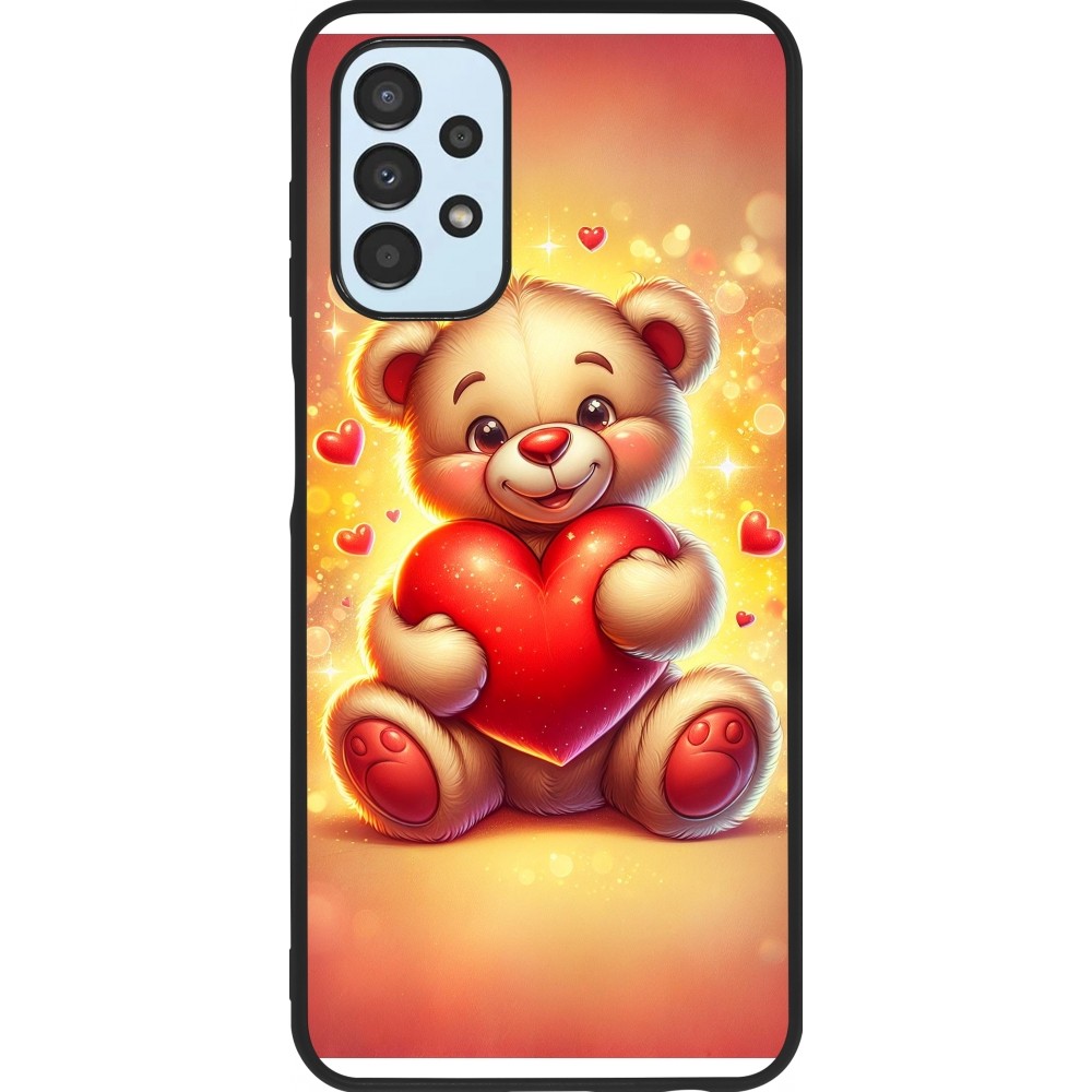 Coque Samsung Galaxy A13 5G - Silicone rigide noir Valentine 2024 Teddy love