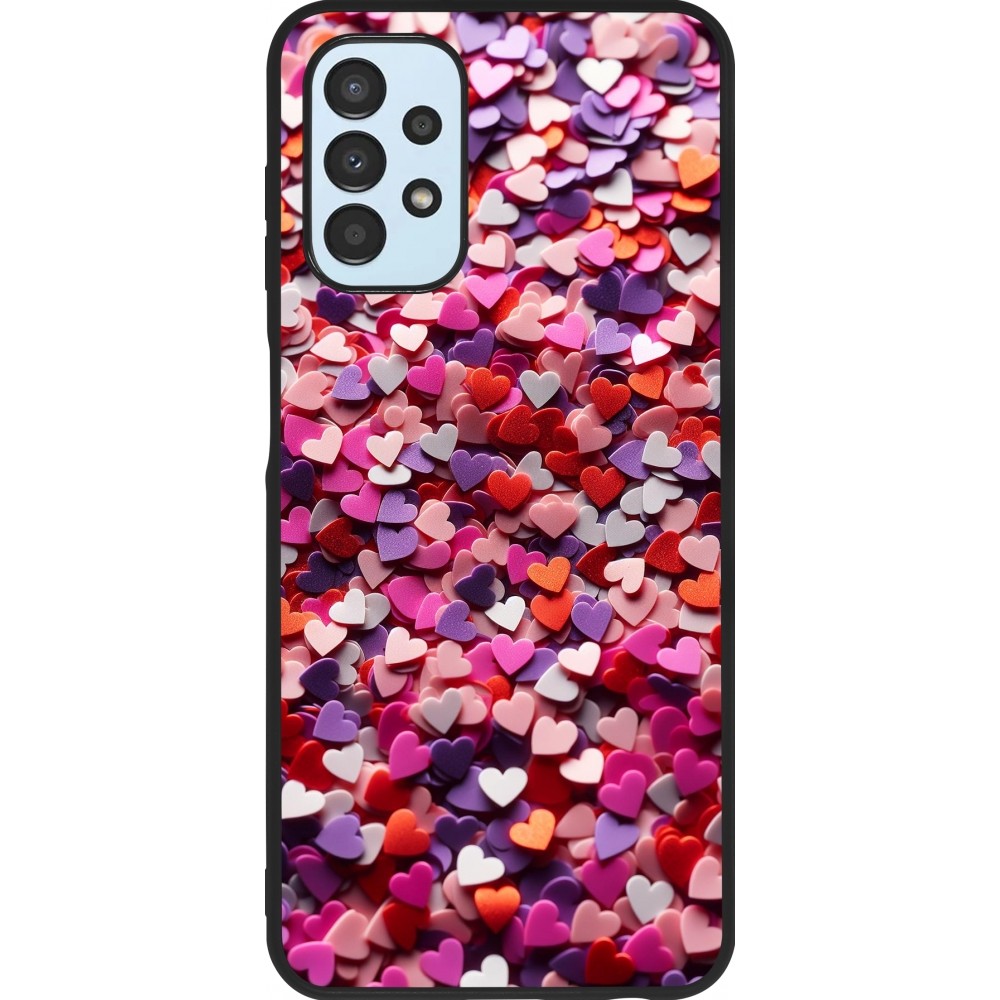 Coque Samsung Galaxy A13 5G - Silicone rigide noir Valentine 2025 Confetti