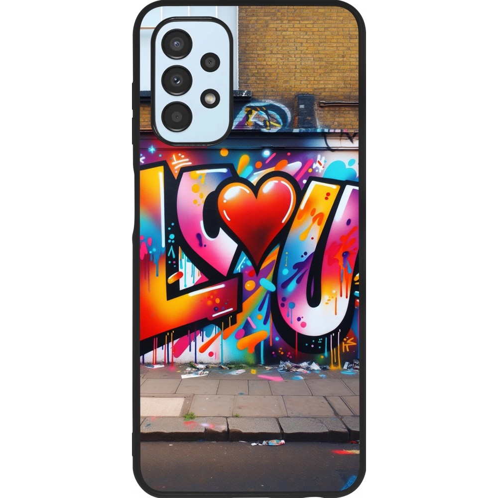 Coque Samsung Galaxy A13 5G - Silicone rigide noir Valentine 2025 Love U Tag
