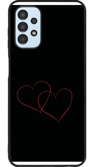 Coque Samsung Galaxy A13 5G - Silicone rigide noir Valentine 2023 attached heart