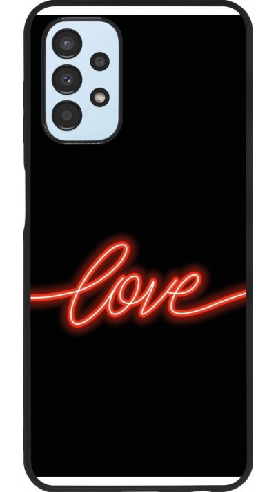 Coque Samsung Galaxy A13 5G - Silicone rigide noir Valentine 2023 neon love