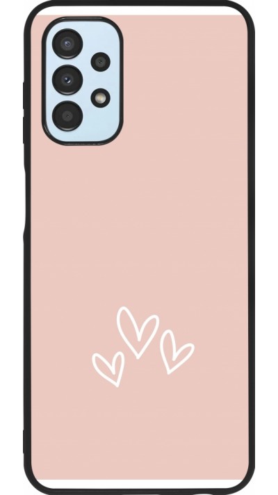 Coque Samsung Galaxy A13 5G - Silicone rigide noir Valentine 2023 three minimalist hearts