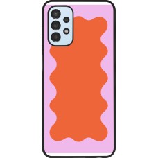 Coque Samsung Galaxy A13 5G - Silicone rigide noir Wavy Rectangle Orange Pink
