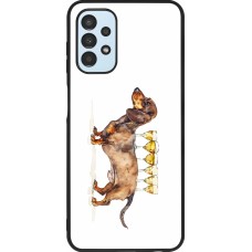 Coque Samsung Galaxy A13 5G - Silicone rigide noir Wine Teckel