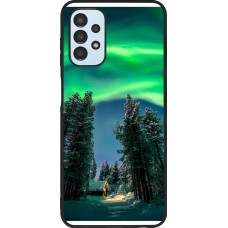 Coque Samsung Galaxy A13 5G - Silicone rigide noir Winter 22 Northern Lights
