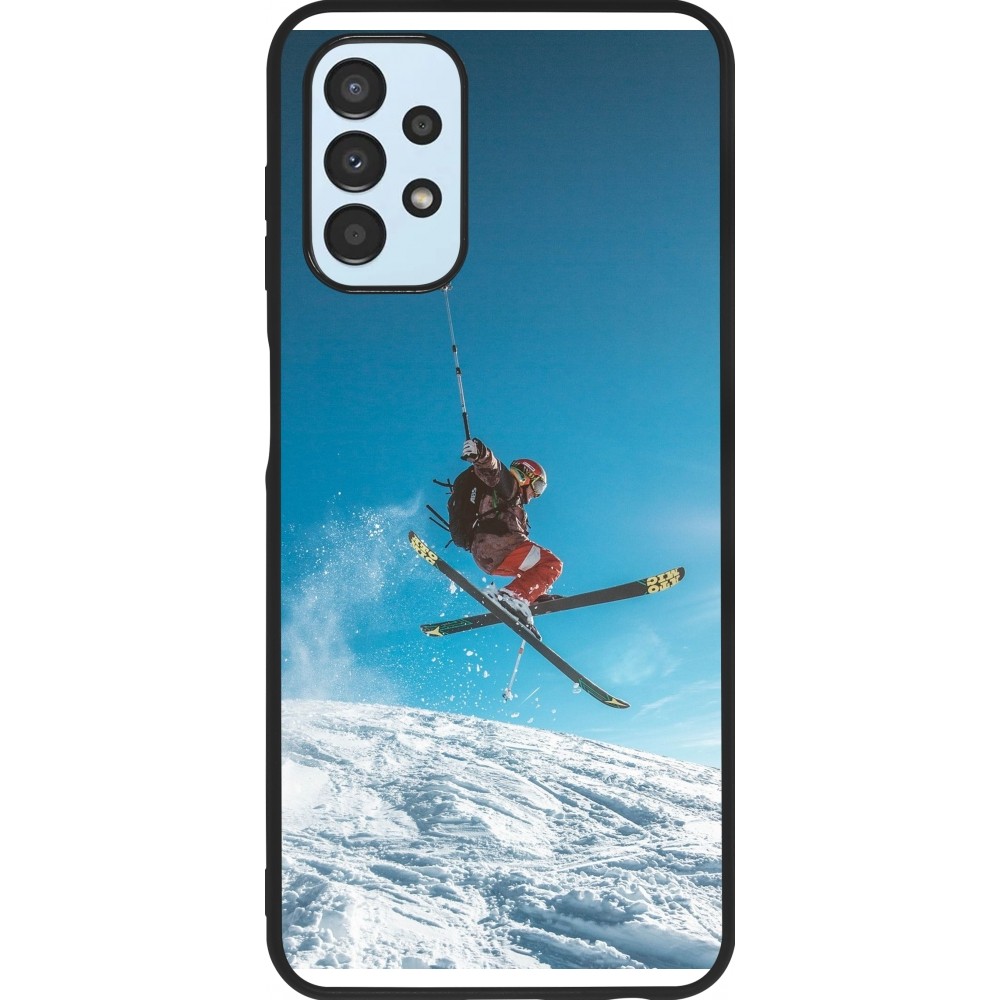 Coque Samsung Galaxy A13 5G - Silicone rigide noir Winter 22 Ski Jump