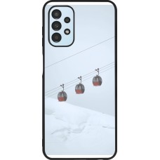 Coque Samsung Galaxy A13 5G - Silicone rigide noir Winter 22 ski lift