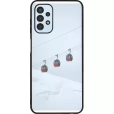 Coque Samsung Galaxy A13 5G - Silicone rigide noir Winter 22 ski lift