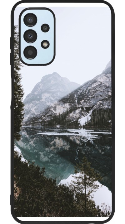 Samsung Galaxy A13 5G Case Hülle - Silikon schwarz Winter 22 snowy mountain and lake