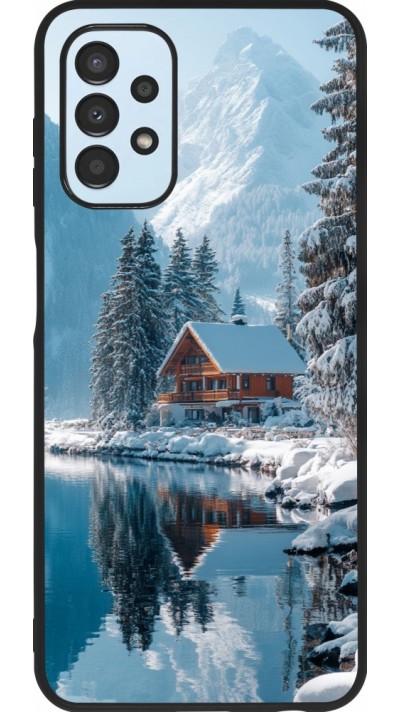 Samsung Galaxy A13 5G Case Hülle - Silikon schwarz Winter 25 Winter house forest day