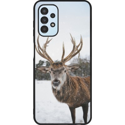 Coque Samsung Galaxy A13 5G - Silicone rigide noir Winter 25 Winter reindeer