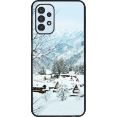 Samsung Galaxy A13 5G Case Hülle - Silikon schwarz Winter 25 Winter snowy landscape