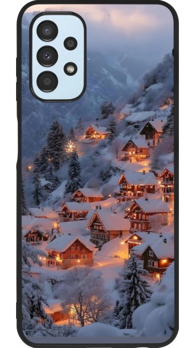 Samsung Galaxy A13 5G Case Hülle - Silikon schwarz Winter 25 Winter snowy village