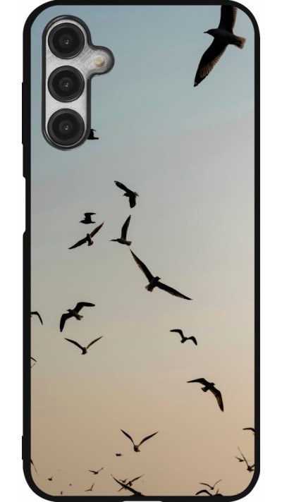 Coque Samsung Galaxy A14 5G - Silicone rigide noir Autumn 22 flying birds shadow