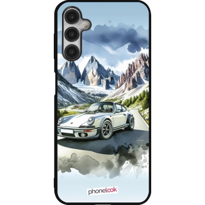 Coque Samsung Galaxy A14 5G - Silicone rigide noir Porsche 911 Mountain Watercolor