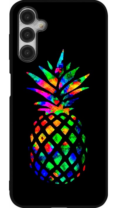 Coque Samsung Galaxy A14 5G - Silicone rigide noir Ananas Multi-colors