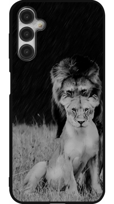 Samsung Galaxy A14 5G Case Hülle - Silikon schwarz Angry lions