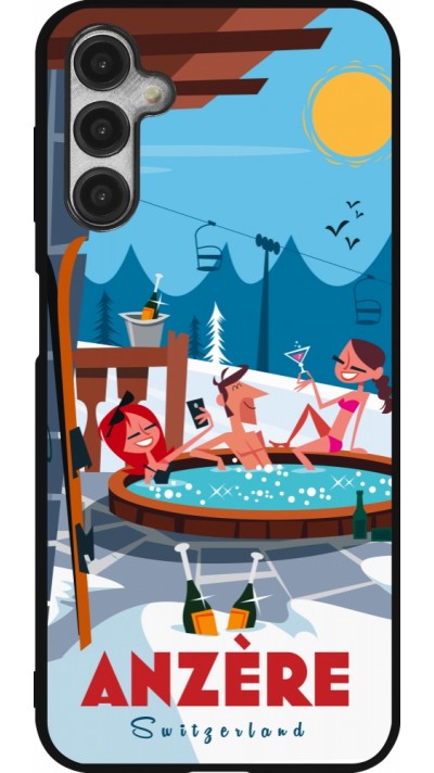 Coque Samsung Galaxy A14 5G - Silicone rigide noir Anzère Mountain Jacuzzi
