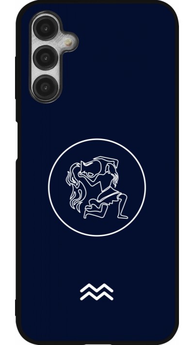 Coque Samsung Galaxy A14 5G - Silicone rigide noir Astrologie Verseau