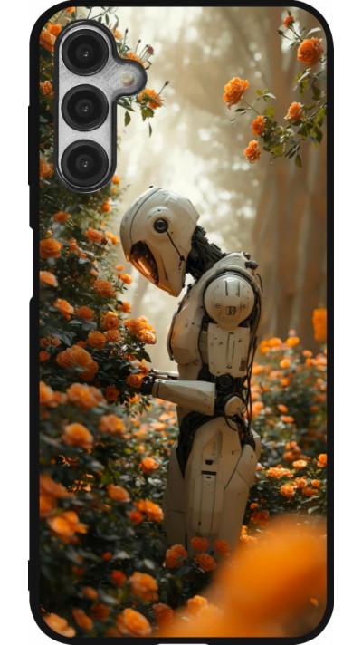 Coque Samsung Galaxy A14 5G - Silicone rigide noir Astronaut flowers 2025