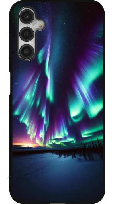Samsung Galaxy A14 5G Case Hülle - Silikon schwarz Funkelndes Nordlicht