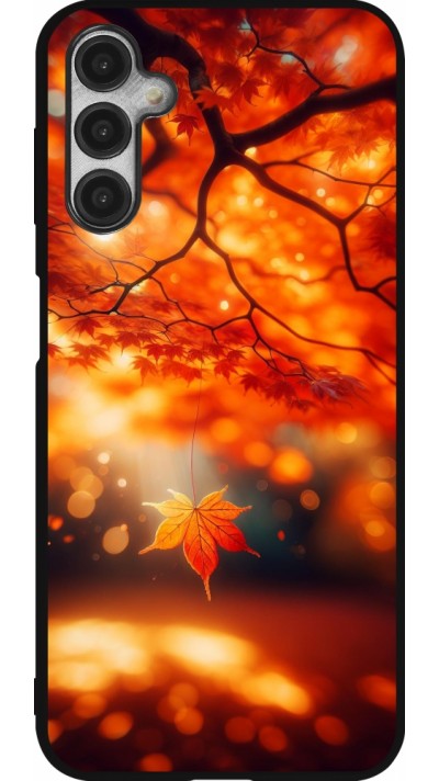 Samsung Galaxy A14 5G Case Hülle - Silikon schwarz Herbst Magisch Orange