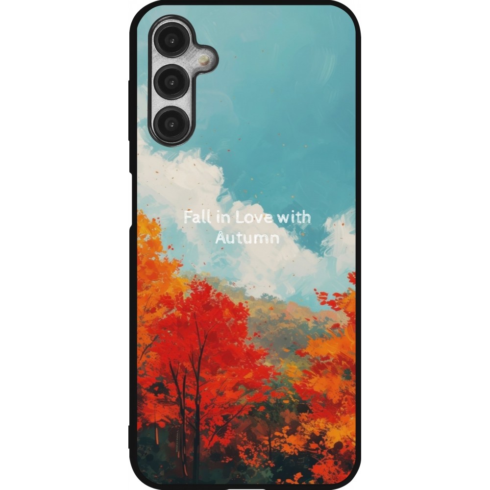 Coque Samsung Galaxy A14 5G - Silicone rigide noir Autumn 25 Fall in love