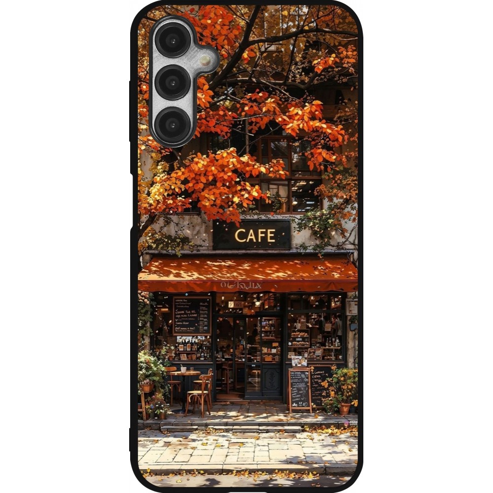 Coque Samsung Galaxy A14 5G - Silicone rigide noir Autumn 25 Coffee shop