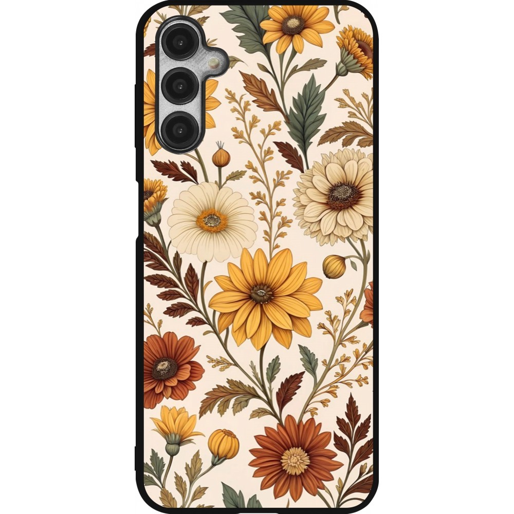 Coque Samsung Galaxy A14 5G - Silicone rigide noir Autumn 25 Flower pattern