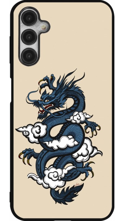 Coque Samsung Galaxy A14 5G - Silicone rigide noir Blue Dragon Tattoo