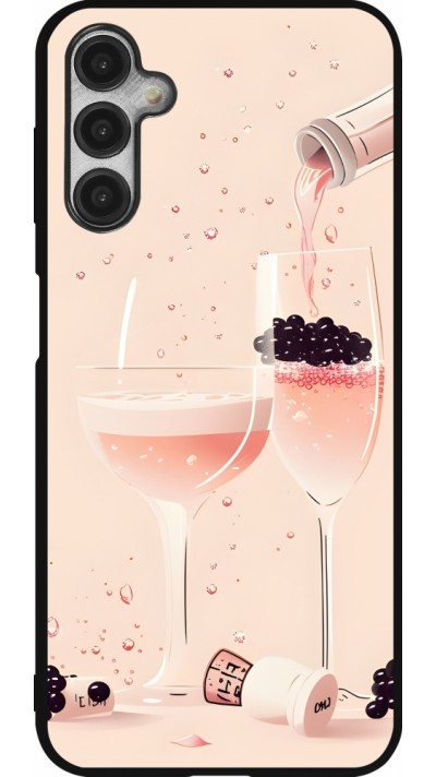 Samsung Galaxy A14 5G Case Hülle - Silikon schwarz Champagne Pouring Pink