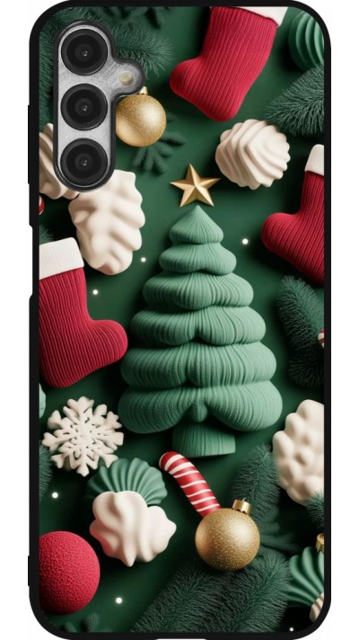 Coque Samsung Galaxy A14 5G - Silicone rigide noir Christmas 25 Christmas textiles