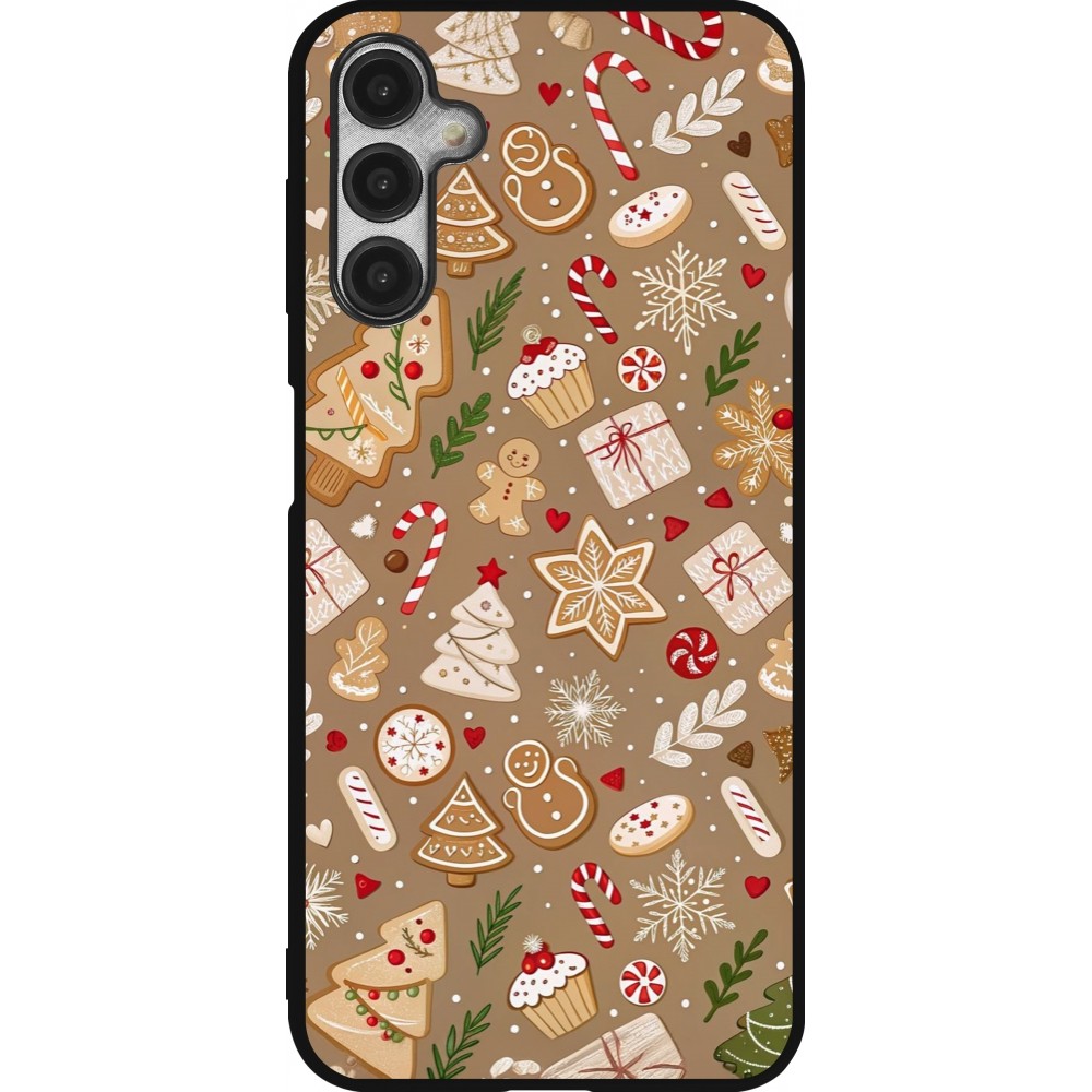 Samsung Galaxy A14 5G Case Hülle - Silikon schwarz Christmas 25 Pattern Ginger Cookie