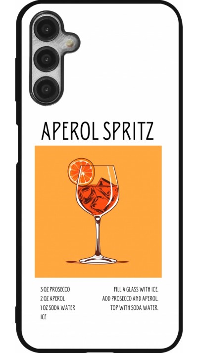 Coque Samsung Galaxy A14 5G - Silicone rigide noir Cocktail recette Aperol Spritz